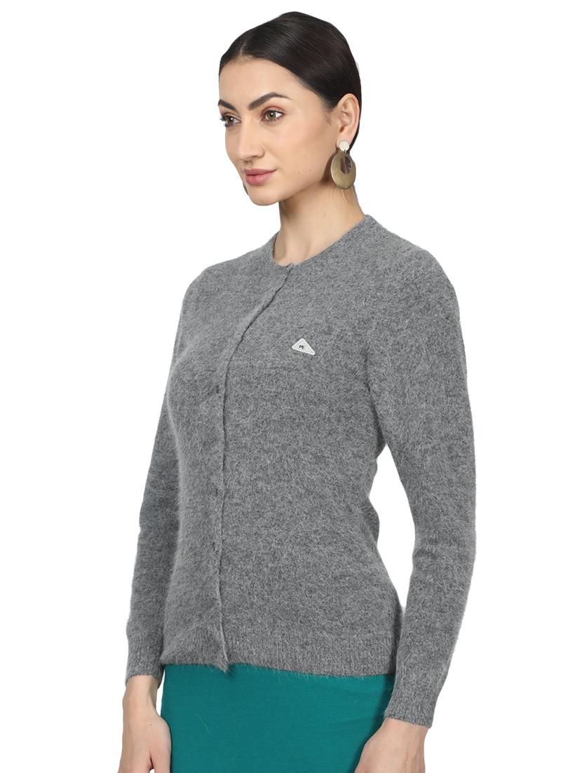 grey wool cardigan - 17523606 - Zoom Image - 2