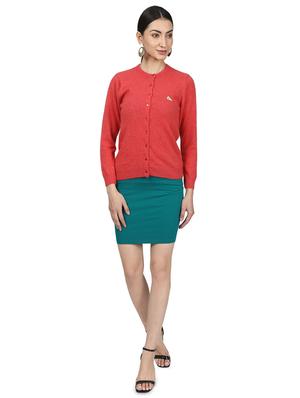 red wool cardigan - 17523613 - Standard Image - 4