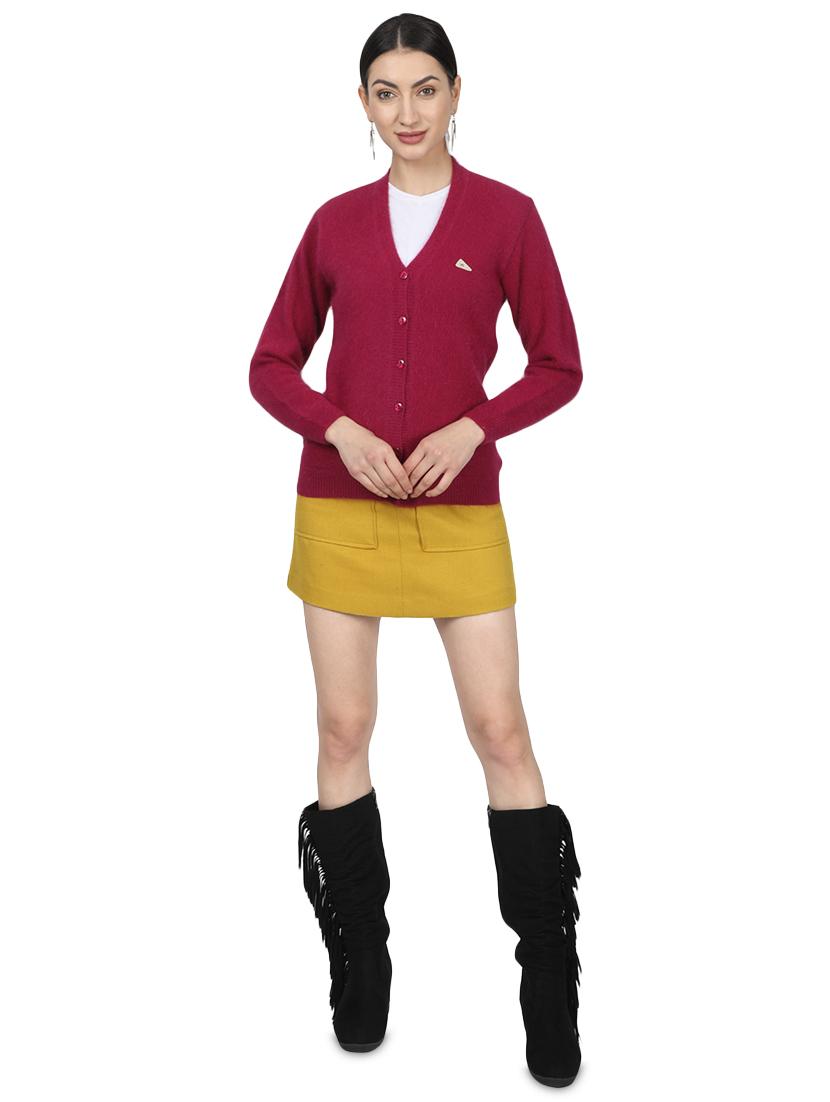 pink wool cardigan - 17523619 - Zoom Image - 4