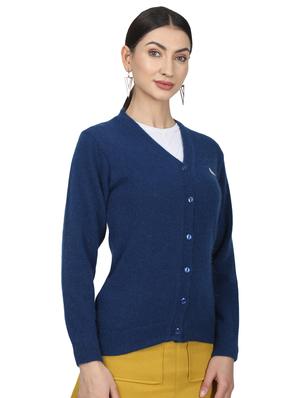navy blue wool cardigan - 17523621 - Standard Image - 2