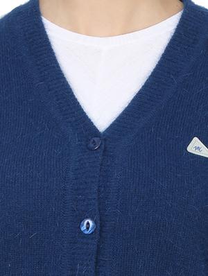 navy blue wool cardigan - 17523621 - Standard Image - 5