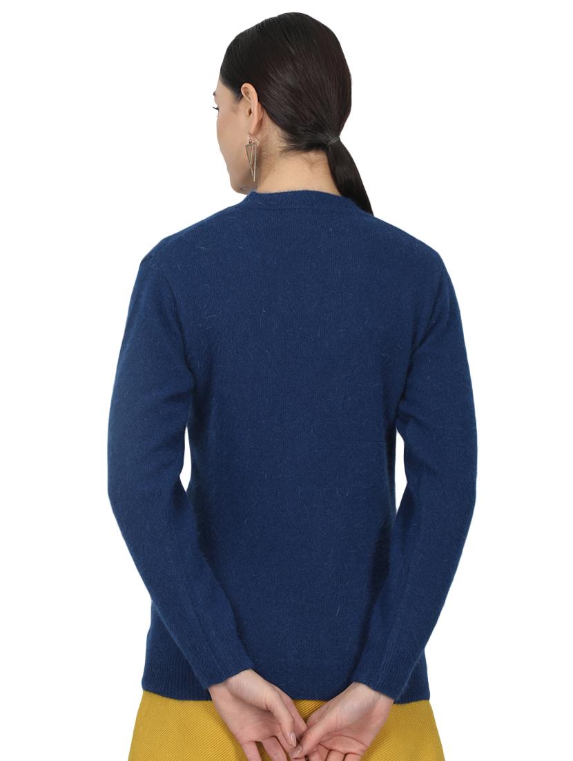 navy blue wool cardigan - 17523621 - Zoom Image - 3