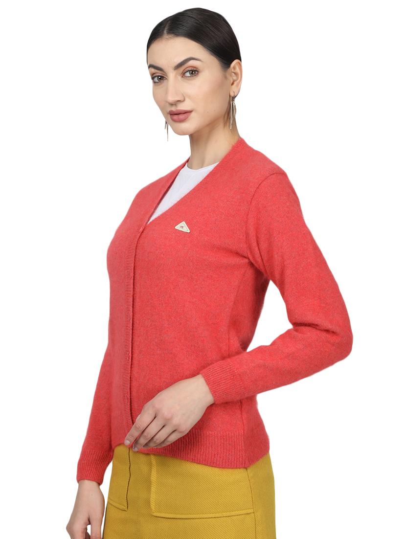 red wool cardigan - 17523622 - Zoom Image - 2