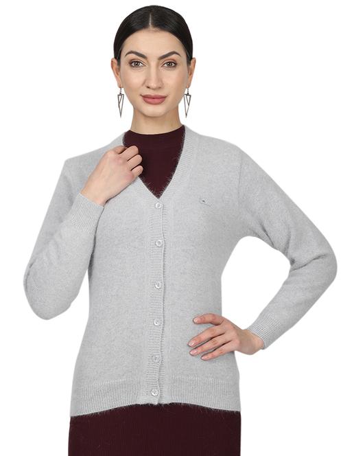 grey wool cardigan - 17523623 - Standard Image - 1