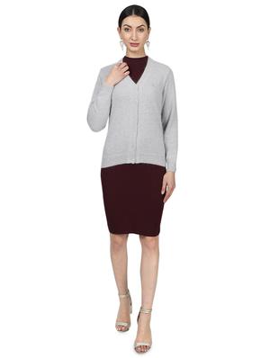 grey wool cardigan - 17523623 - Standard Image - 4