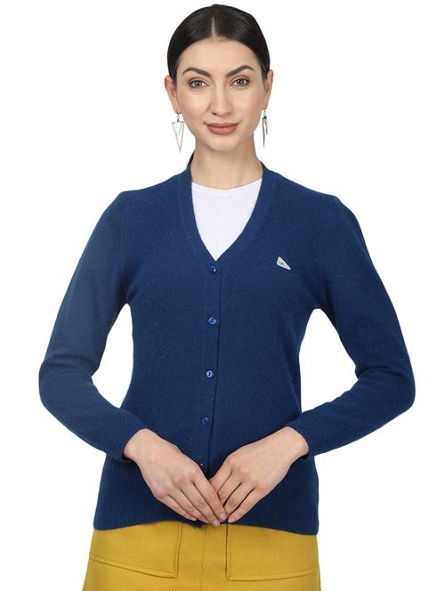 navy blue wool cardigan - 17523627 - Standard Image - 1