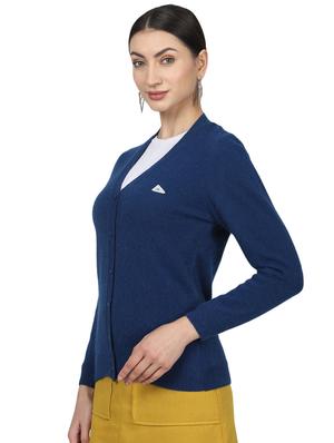 navy blue wool cardigan - 17523627 - Standard Image - 2