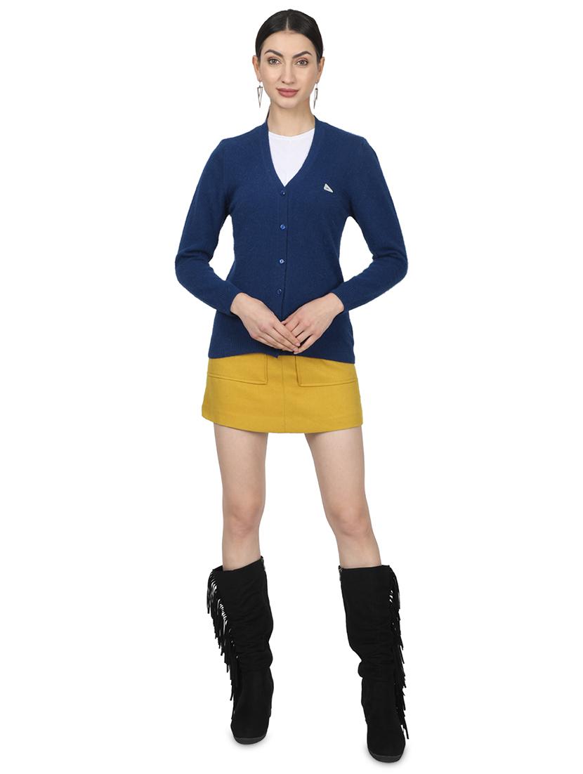 navy blue wool cardigan - 17523627 - Zoom Image - 4
