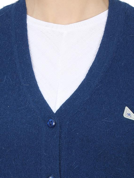 navy blue wool cardigan - 17523627 - Zoom Image - 5