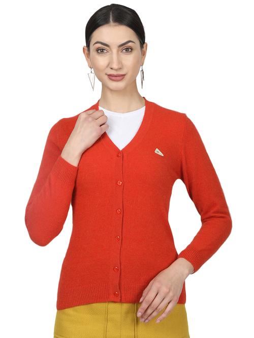 red wool cardigan - 17523629 - Standard Image - 1