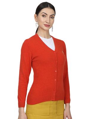 red wool cardigan - 17523629 - Standard Image - 2