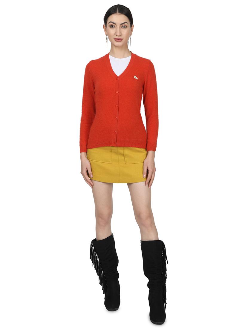 red wool cardigan - 17523629 - Zoom Image - 4