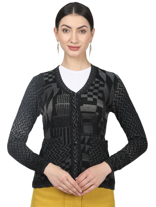 black wool cardigan - 17523630 - Standard Image - 1