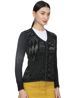 black wool cardigan - 17523630 - Standard Image - 2