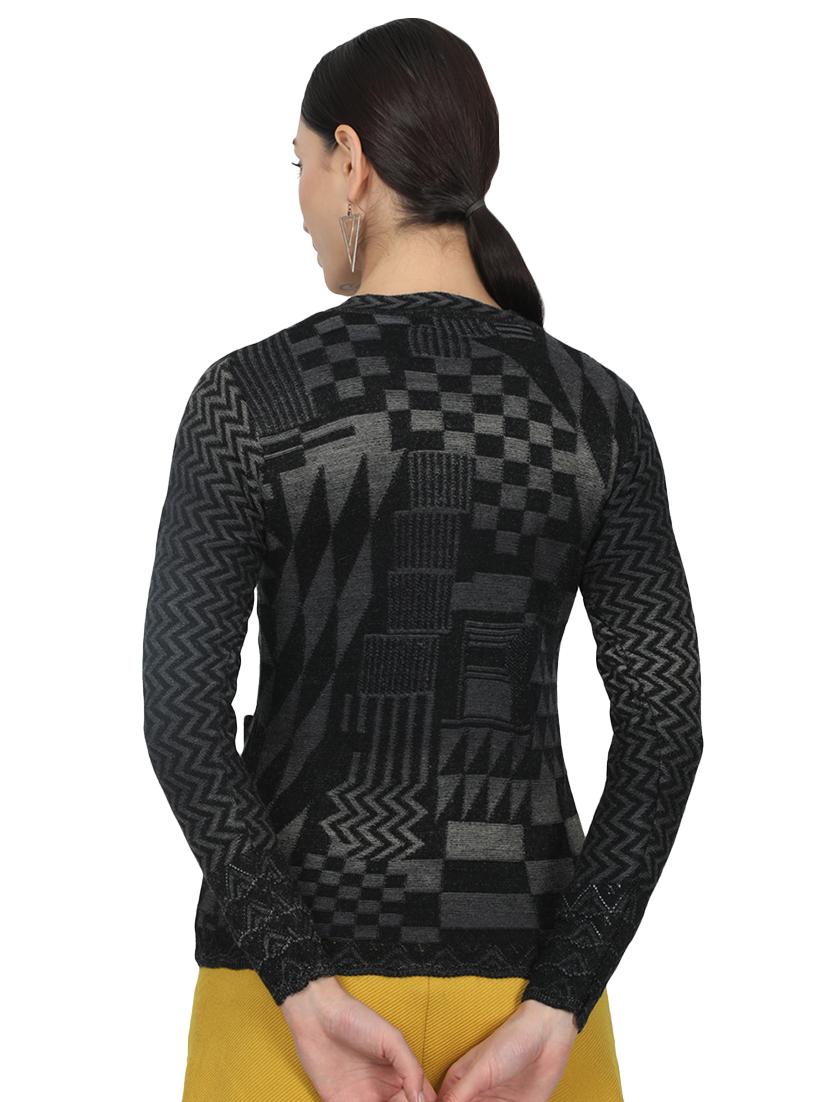 black wool cardigan - 17523630 - Zoom Image - 3