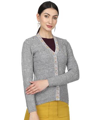 grey wool cardigan - 17523632 - Standard Image - 2
