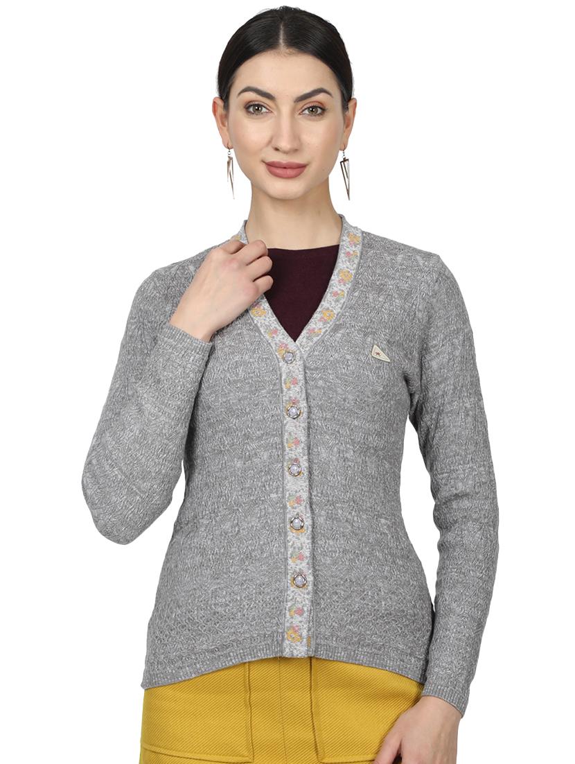 grey wool cardigan - 17523632 - Zoom Image - 1