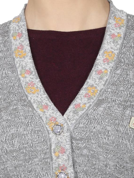 grey wool cardigan - 17523632 - Zoom Image - 5