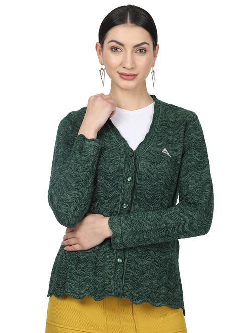 green self design cardigan - 17523635 - Standard Image - 1