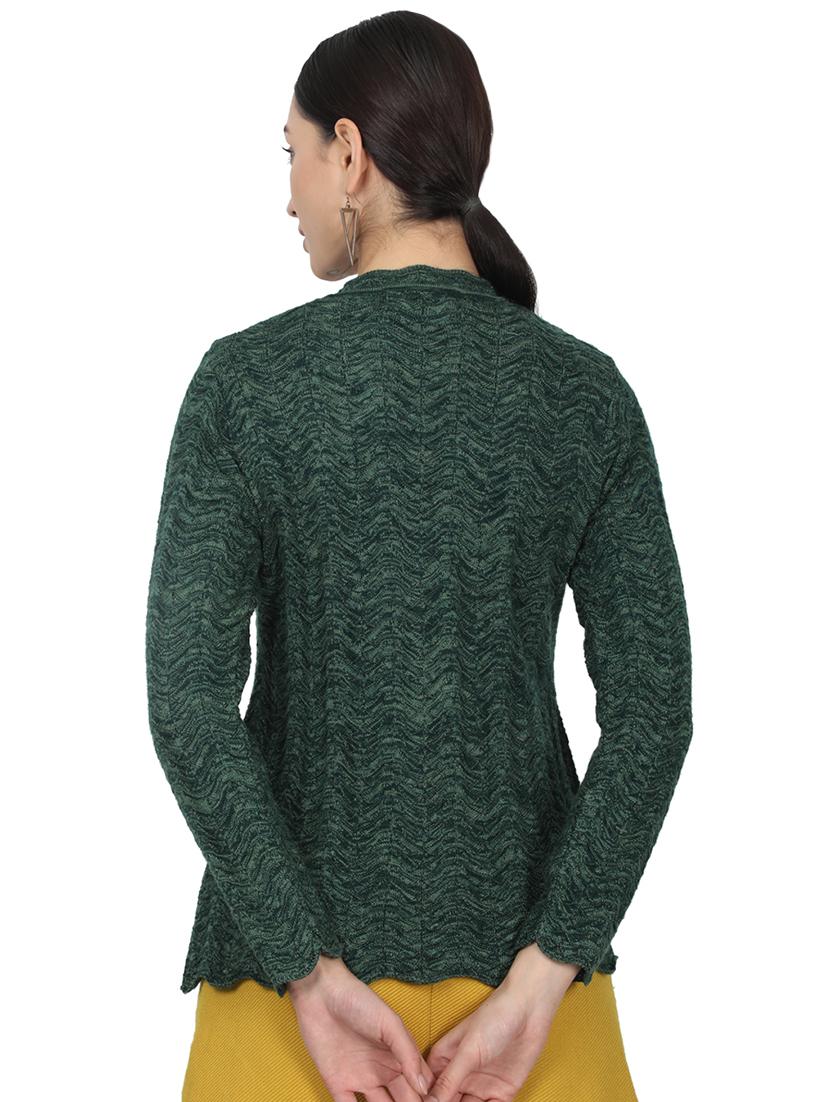green self design cardigan - 17523635 - Zoom Image - 3