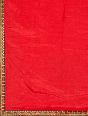 solid bordered half & half saree with blouse - 17523758 - Standard Image - 4