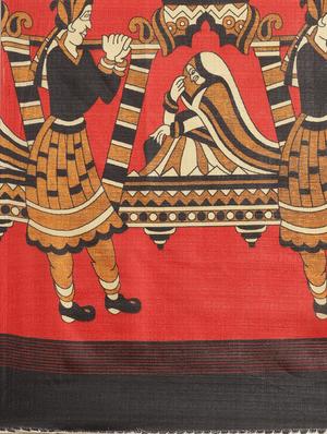 conversational printed saree with blouse - 17523765 - Standard Image - 4