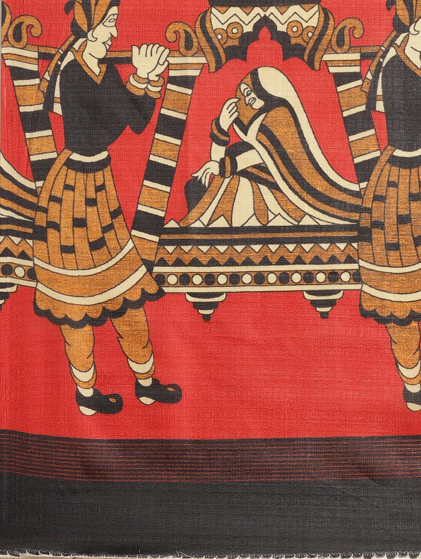 conversational printed saree with blouse - 17523765 - Zoom Image - 4