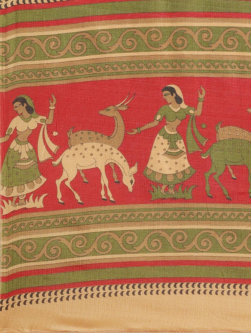 conversational printed saree with blouse - 17523768 - Zoom Image - 4