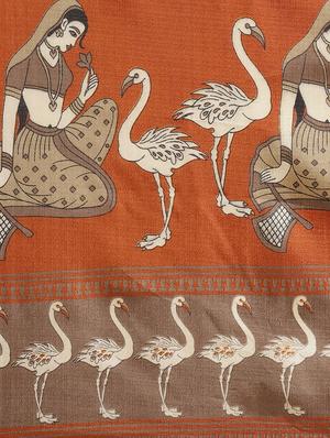 conversational printed saree with blouse - 17523773 - Standard Image - 4