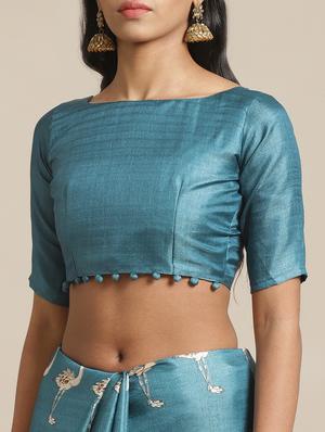 conversational printed saree with blouse - 17523774 - Standard Image - 3