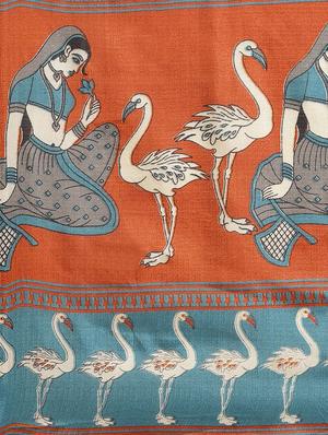 conversational printed saree with blouse - 17523774 - Standard Image - 4