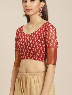 floral printed saree with blouse - 17523783 - Standard Image - 3