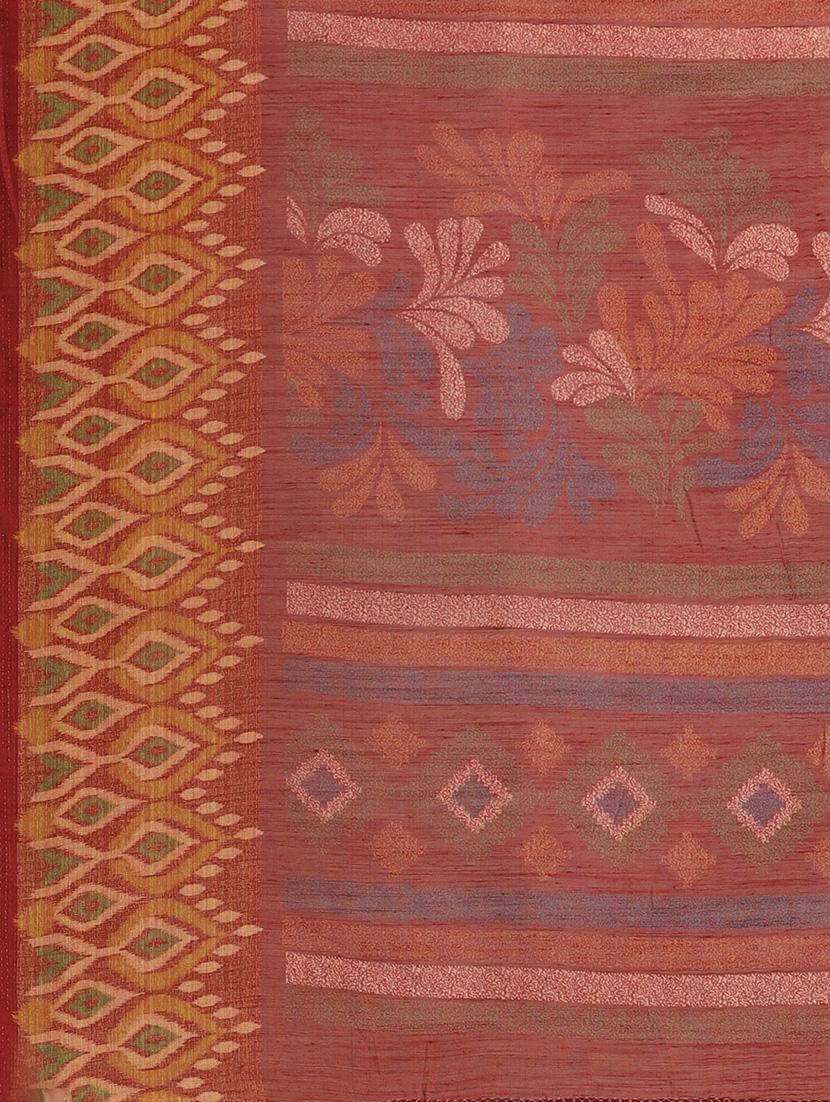 floral printed saree with blouse - 17523783 - Zoom Image - 4