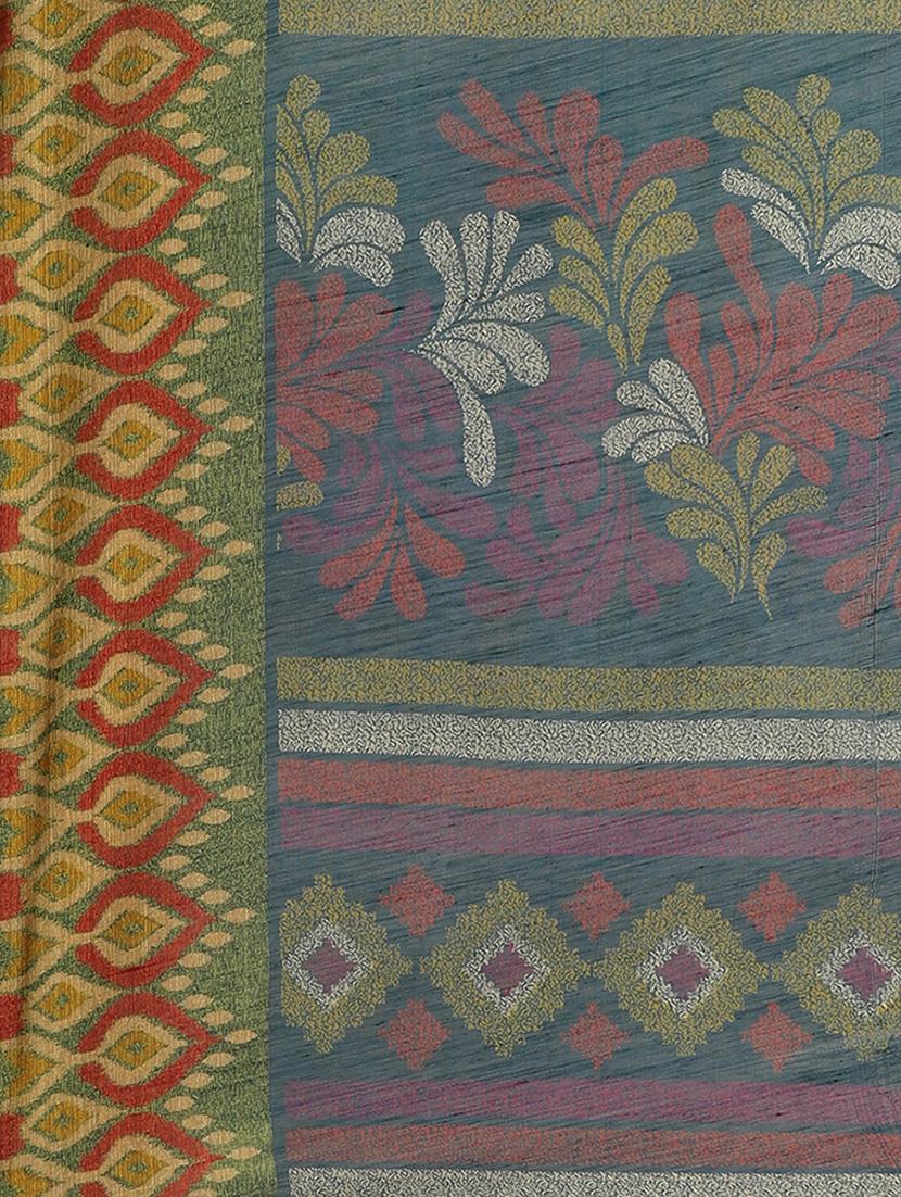 floral printed saree with blouse - 17523785 - Zoom Image - 4