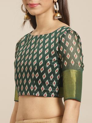 floral printed saree with blouse - 17523786 - Standard Image - 3