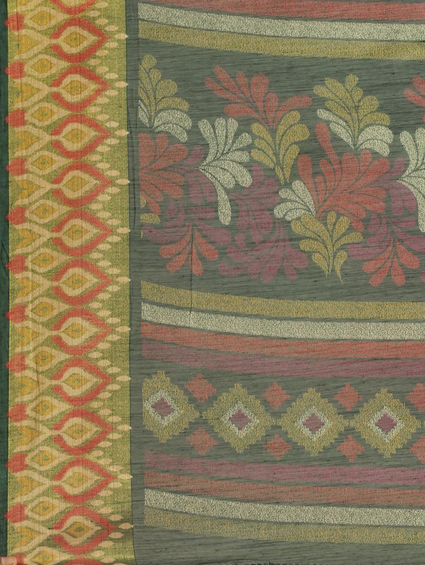 floral printed saree with blouse - 17523786 - Zoom Image - 4