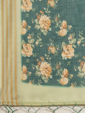 floral printed saree with blouse - 17523793 - Standard Image - 4
