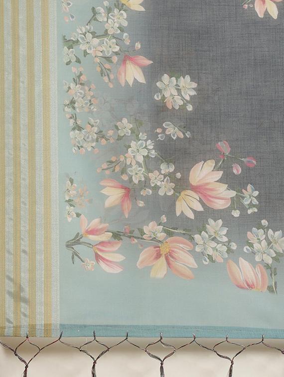 floral printed saree with blouse - 17523800 - Zoom Image - 4