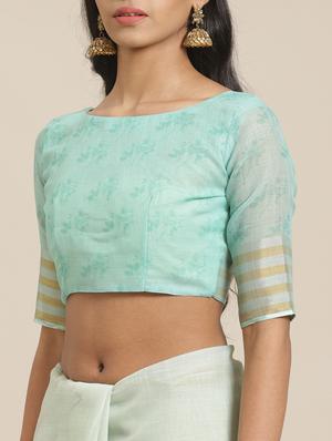 floral printed saree with blouse - 17523804 - Standard Image - 3