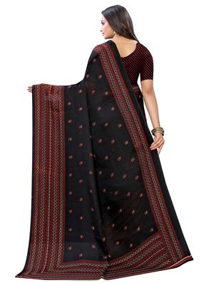 bordered printed saree with blouse - 17523836 - Standard Image - 2