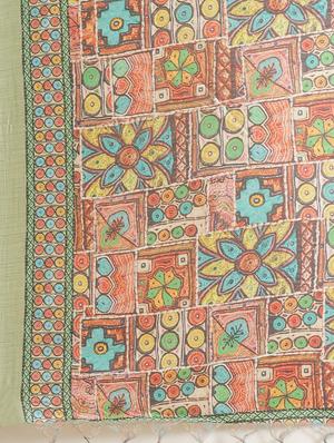 geometric printed saree with blouse - 17523844 - Standard Image - 4
