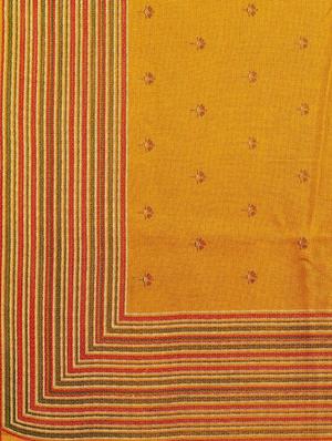 mustard jute silk printed saree with blouse - 17523851 - Standard Image - 4