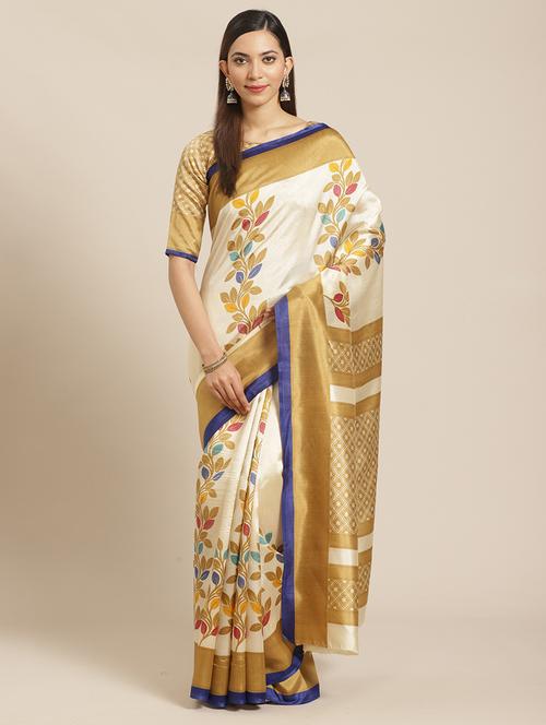 conversational printed saree with blouse - 17523854 - Standard Image - 1