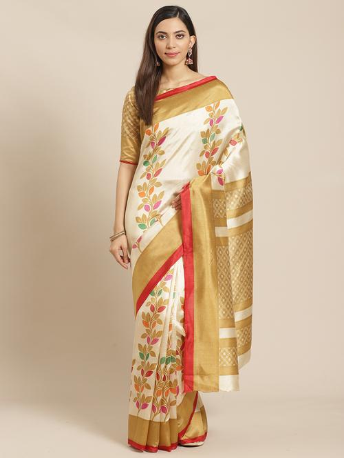 conversational printed saree with blouse - 17523856 - Standard Image - 1