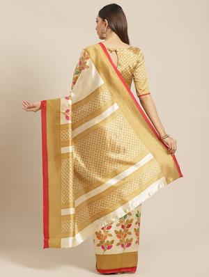 conversational printed saree with blouse - 17523856 - Standard Image - 2