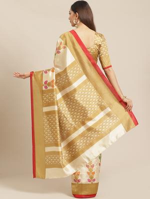 conversational printed saree with blouse - 17523857 - Standard Image - 2