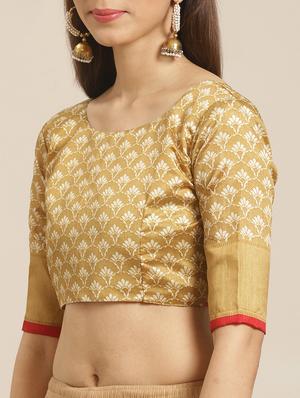 conversational printed saree with blouse - 17523857 - Standard Image - 3