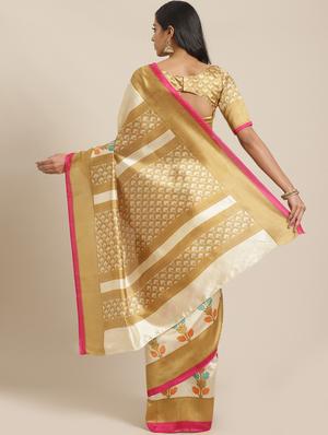 conversational printed saree with blouse - 17523858 - Standard Image - 2