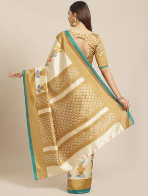 conversational printed saree with blouse - 17523859 - Standard Image - 2