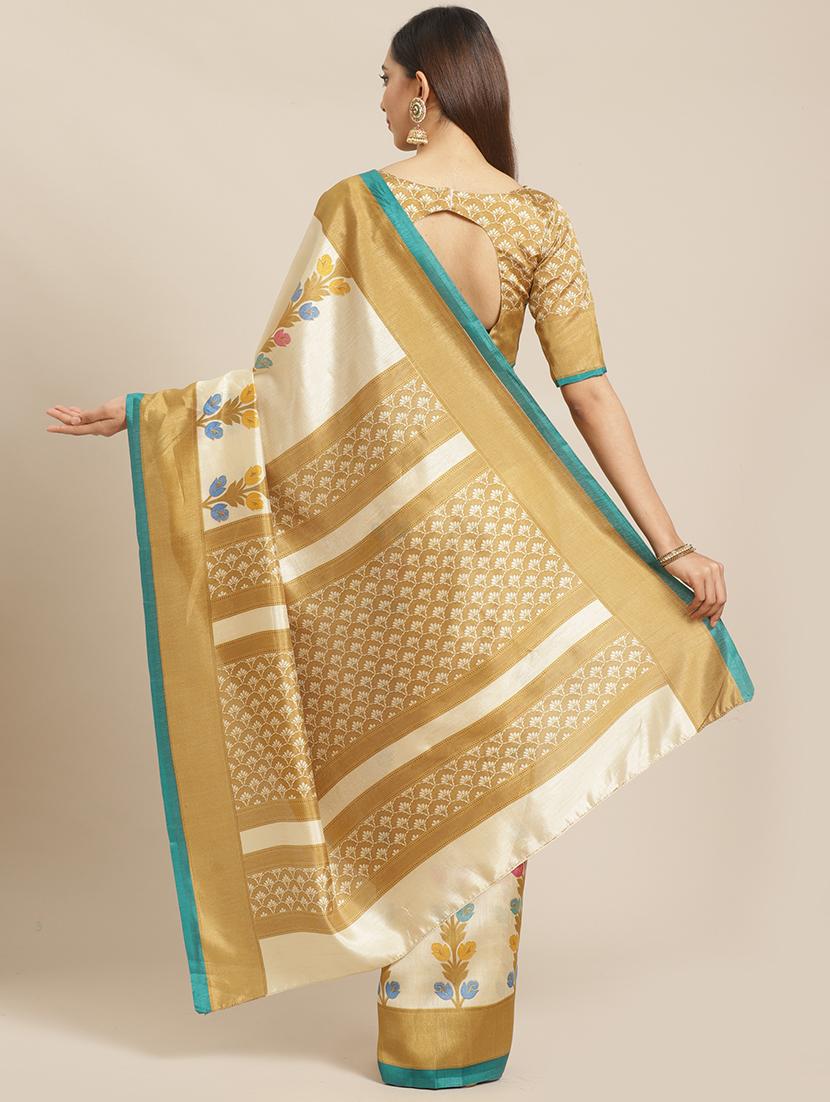 conversational printed saree with blouse - 17523859 - Zoom Image - 2